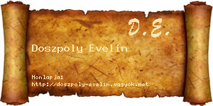 Doszpoly Evelin névjegykártya